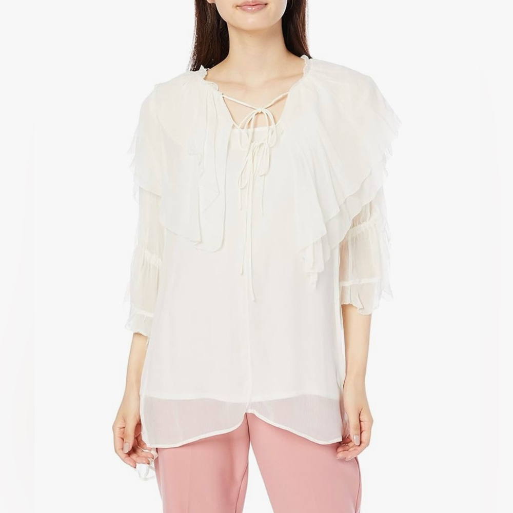 Snidel SWFB212047 Women's Crepe Sheer Tunic NWT